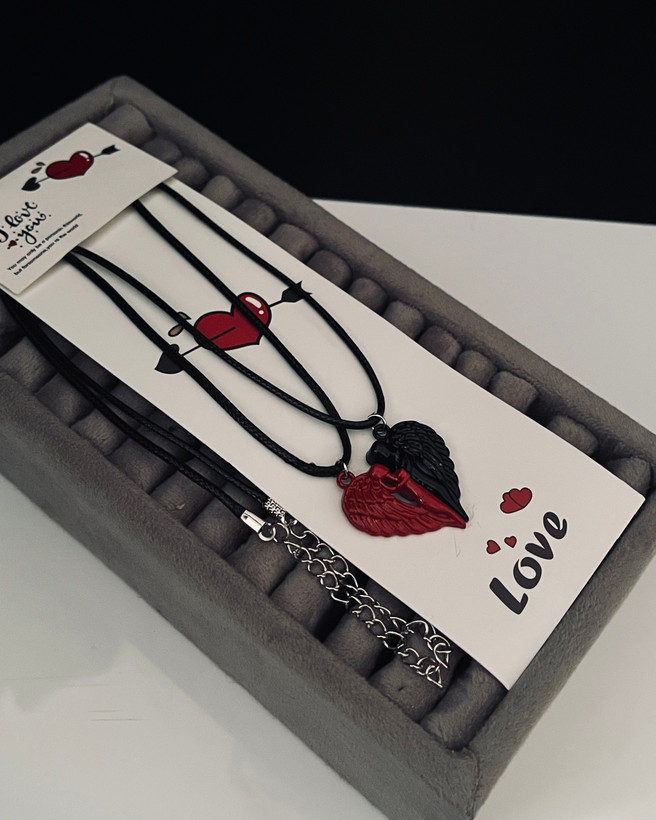 گردنبند ست فرشته و قلب مگنتی